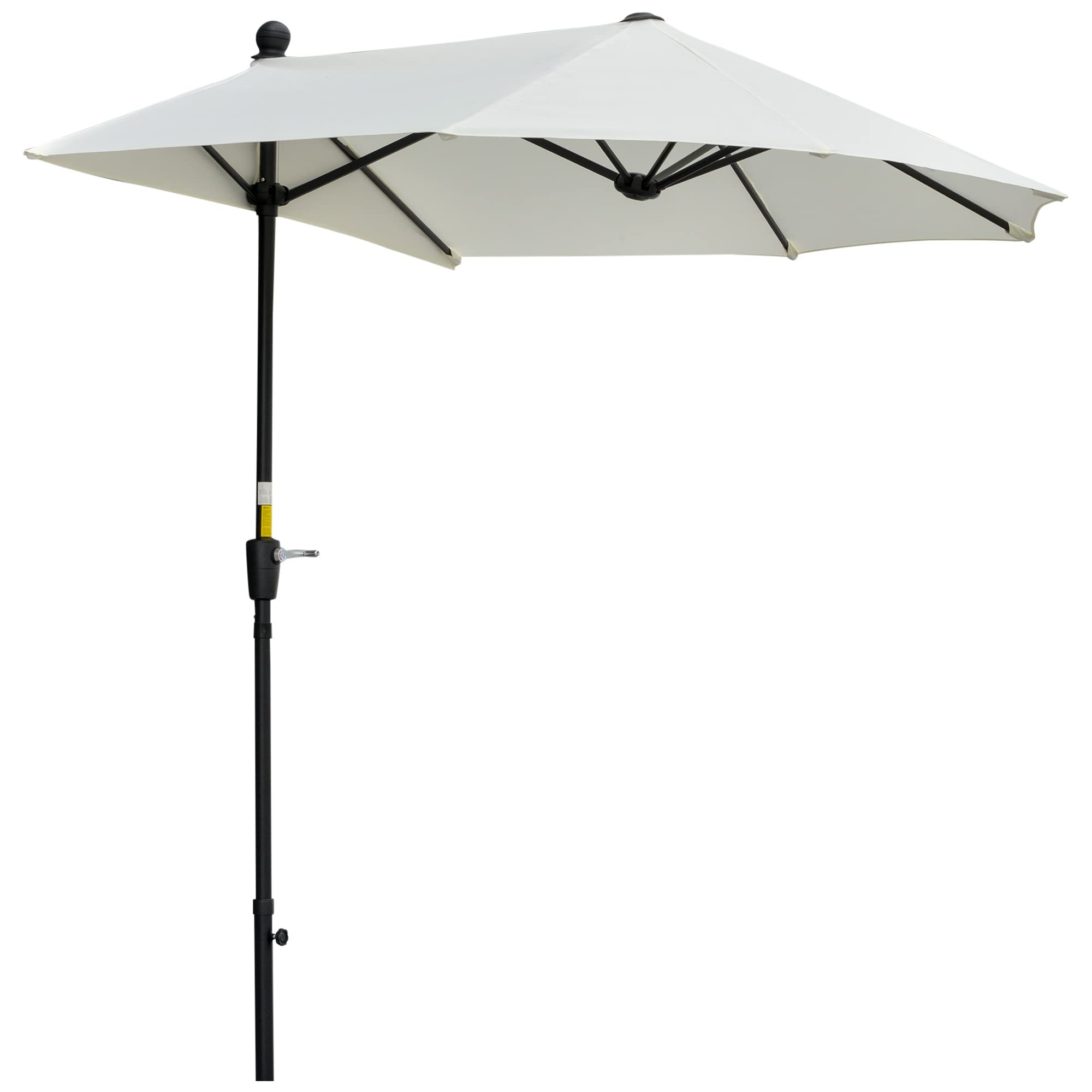 Outsunny Sombrilla de Pared de Jardín 200x190x240 cm Parasol de Terraza con Manivela Poste de Acero y Base Cruzada Anti-UV para Terraza Balcón