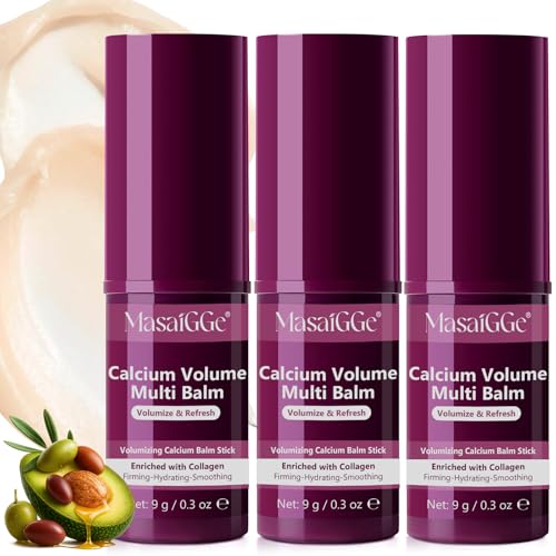 Calcium Volume Multi Balm Stick, Bálsamo Multiusos con Calcio, Bálsamo Facial Multiusos con Calcio y Colágeno, Hidratante y Reafirmante, Antiarrugas,Reduce Líneas Finas,Rostro,Ojos,Labios y Cuello (3)
