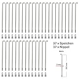 37 Hochwertige und zuverlässige Speichen NIROSTA Speichen Speichendurchmesser: 2,0 mm robust und leicht Speichenlänge: 292 mm Farbe: silber Material der Speichen: Nicht rostender Stahl