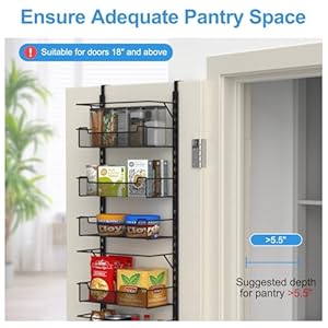Over the Door Pantry Organizer, 8-Tier Over the Door Organizer with Adjustable Basket, Pantry Door Organization for Pantry Kitchen Storage Room Spice Rack, Black Over the Door Pantry Organizer 8 Tier Over the Door Organizer with Adjustable Basket Pantry Door Organization for Pantry Kitchen Storage Room Spice Rack Black
