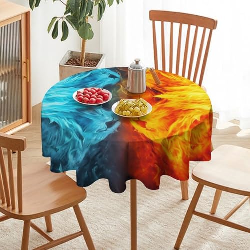 Nappe ronde imperméable lavable protège table de fête
