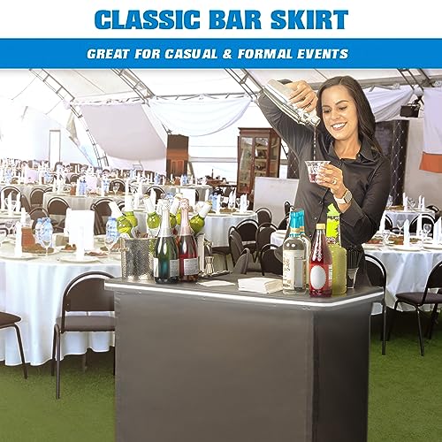 Image of GoBar Portable Bar Table with Multi-Color LED Lights - Mobile Bartender Station for Events - Includes Carrying Case