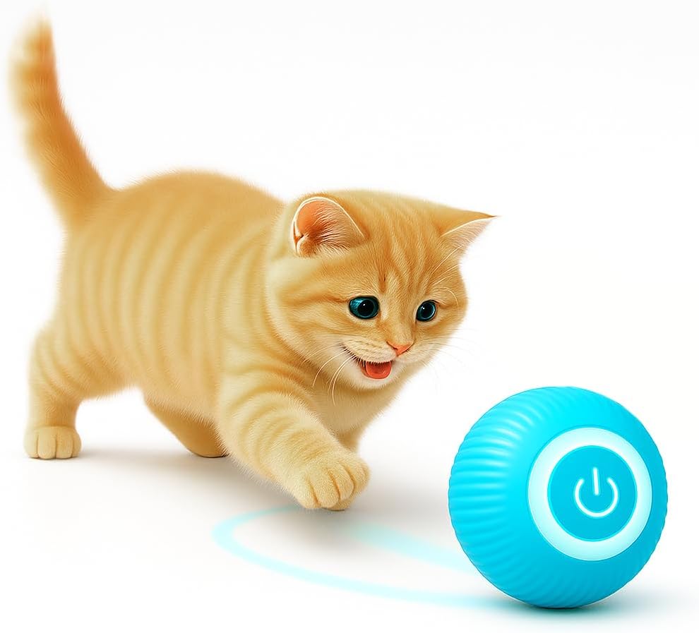 360° Smart Gravity Self Roller Ball Cat Toy, Type-C Charge, Interactive Toys, Automatic Rolling Smart Ball
