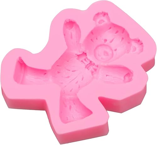 Miniatura 5 de Moldes de chocolate con estrella, lindo oso con luna, moldes de silicona de arco iris de nube, oso para fondant, para decoración de pasteles,