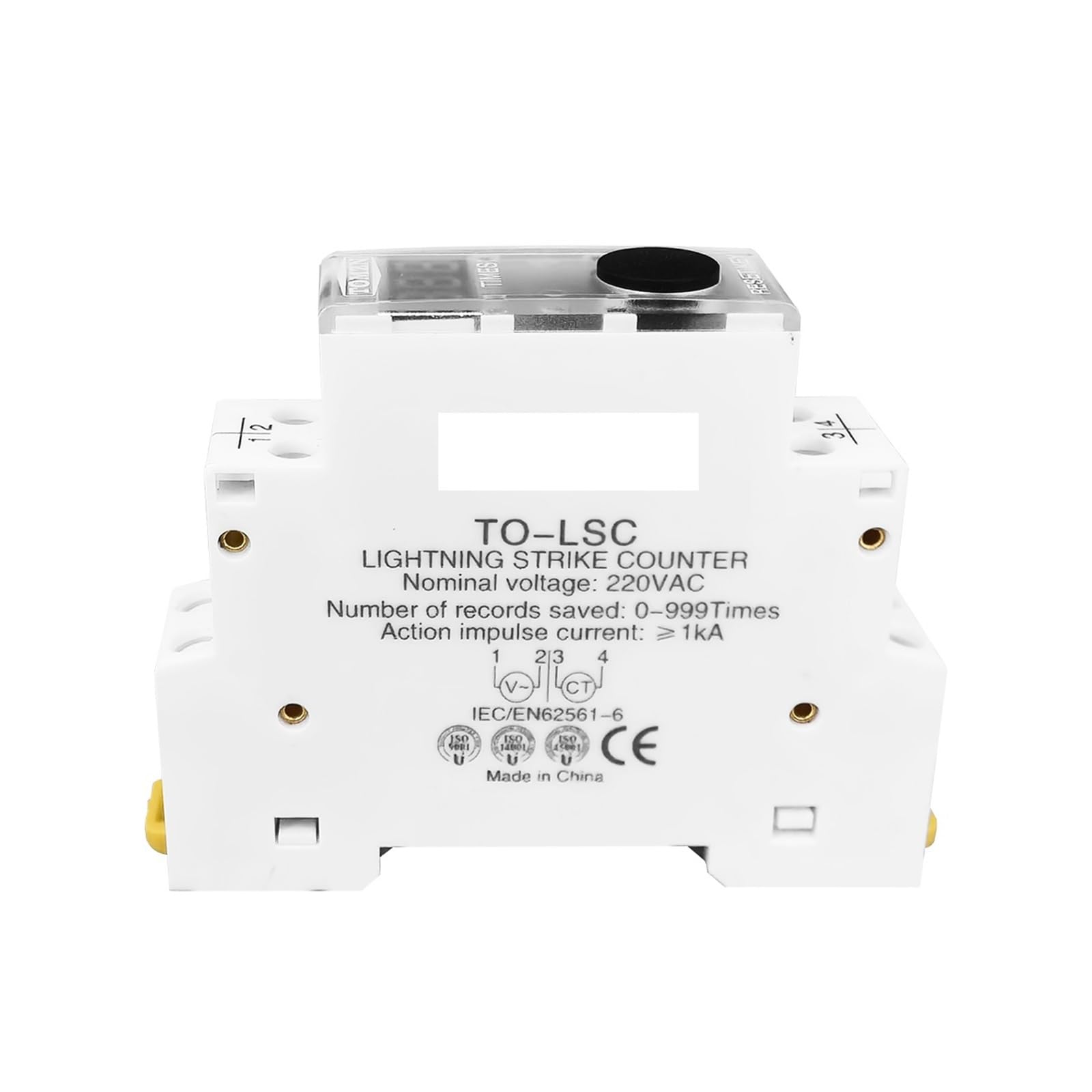 SPD Surge Protective Device Din Rail LED Display Lightning Strike Counter 220V 50/60Hz 0-999 TO-LSC