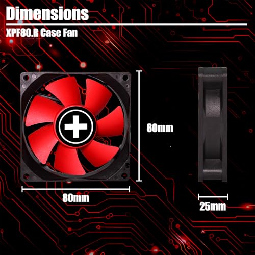 Ventilador para gabinete Xilence de 8 cm negro y rojo, modelo XF037 miniatura 6