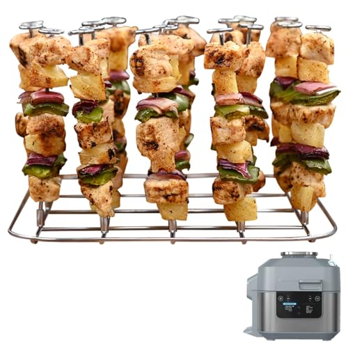 INFRAOVENS Air Fryer Rack for Ninja Speedi, Stainless Steel Accessories for SF301 Rapid Cooker 12-in-1, Airfryer Skewer Stand, Kabobs and Rib Barbecue BBQ Rack, Also Compatible with Toaster Ovens