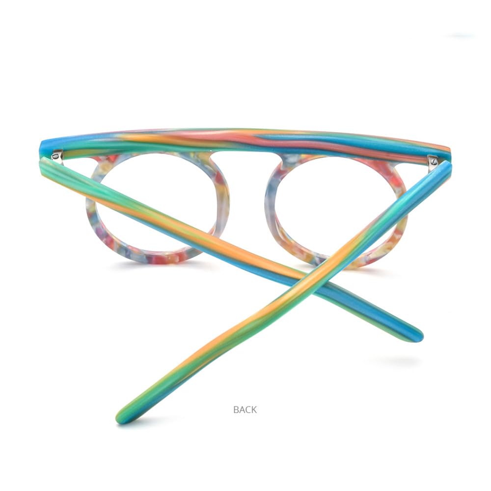 MUTYNE Occhiali da vista in acetato opaco Montatura da uomo Occhiali da vista rotondi moda Occhiali da vista da donna