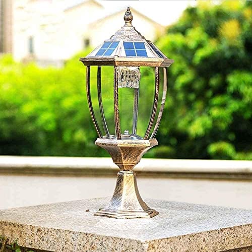 Lámpara de poste para exteriores LED solar de 2W para puertas de jardín
