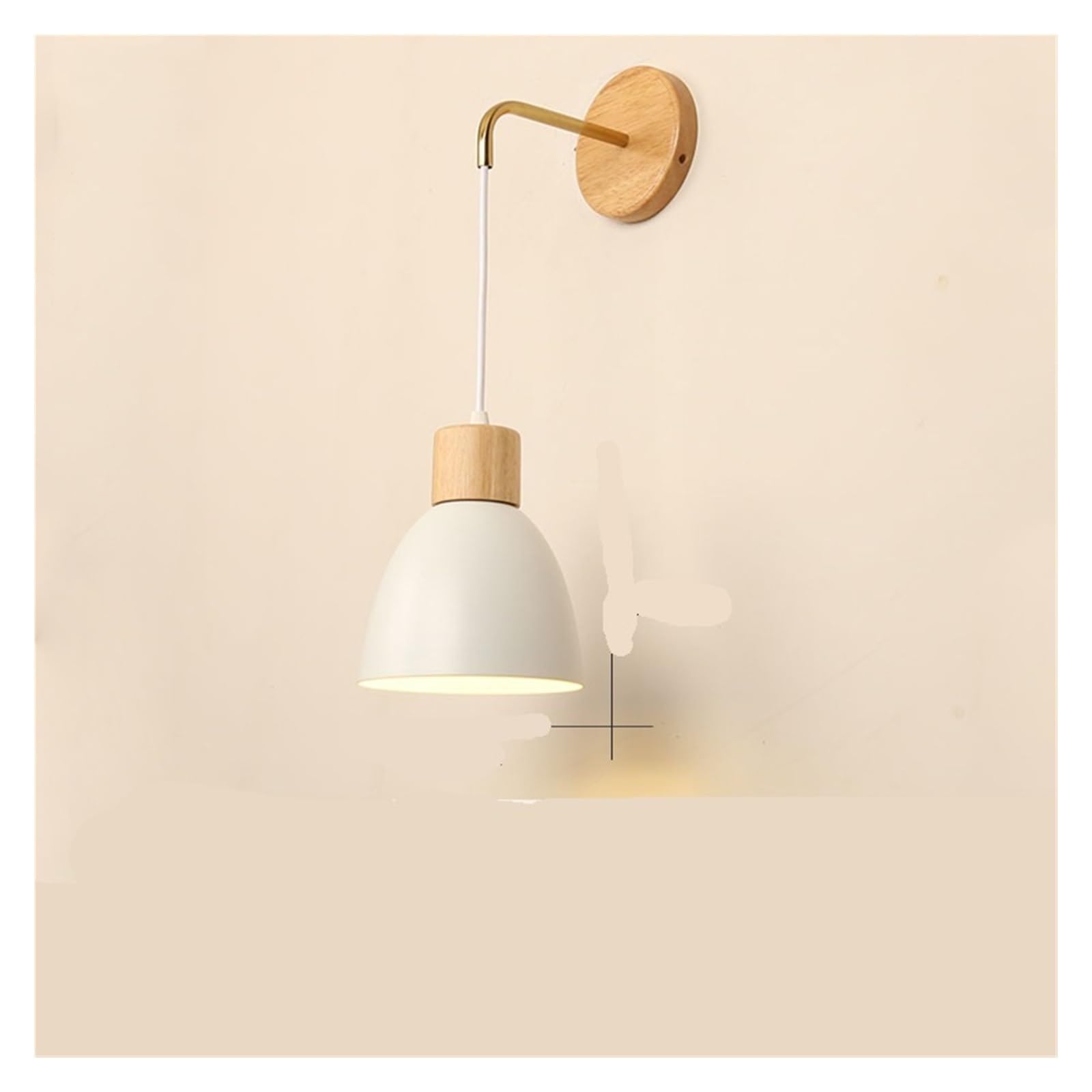 Applique moderne chambre salon E27 en bois avec tête de direction blanche - 8