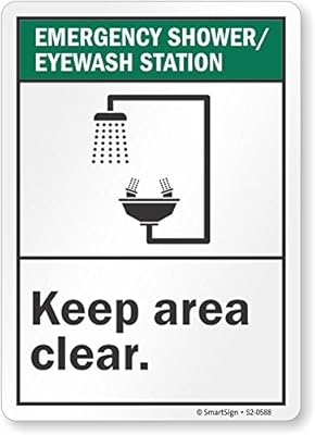 SmartSign “Emergency Shower/Eyewash Station - Keep Area Clear†Sign | 10