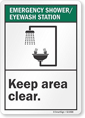 Panneau Emergency Shower Eyewash Station SmartSign en aluminium de 17,8 x 25,4 cm