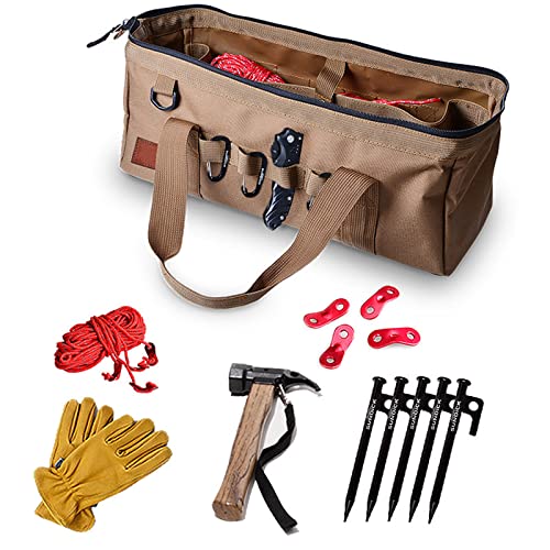 Sac à outils de camping avec boîte de rangement renforcée grande capacité