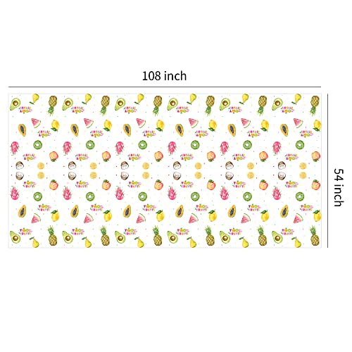 Xigejob Twotti Fruity Birthday Tablecloth Decorations - Disposable Summer Fruit Theme Table Cover For 2Nd Birthday, Tutti Frutti Party Table Cloth Decorations And Supplies - 3 Pack (54In X 108In) #TOP6