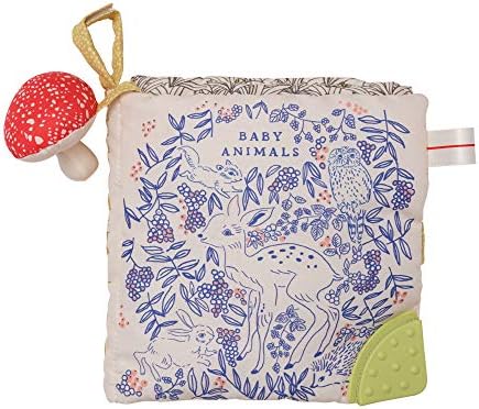 Manhattan Toy Deer One Soft Activity Crinkle Book & Fold Out Pat Mat for Baby , Toddler with Squeaker, Discovery Mirror and Teether Large