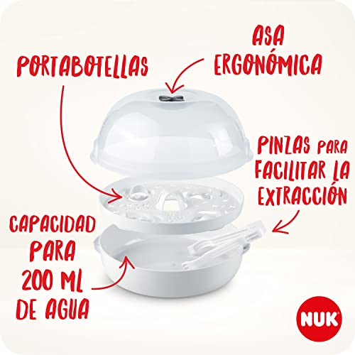 Miniatura 5 de Nuk Micro Express Plus Esterilizador De Biberones Para Microondas Esteriliza Hasta 4 Biberones Y Accesorios En 4 Minutos Apto Para La Mayoría De Los Microondas Pinzas Para Una Extracción