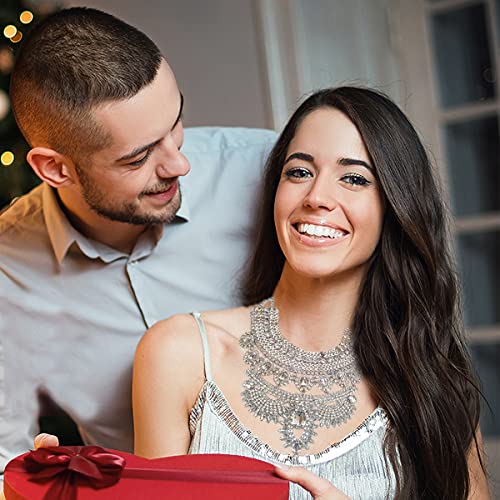 Nabroj Chunky Silver Necklace - Statement Necklace For Women - Chunky Necklaces For Women - Bib Necklace Costume African Choker Egyptian Jewelry Gift For Women-Hl23 Silver #TOP6