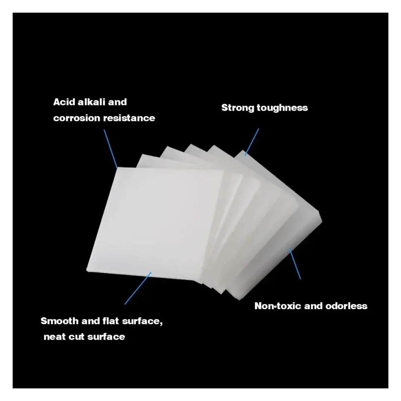 Hartfaserplatte/Polyethylenplatte 100 X, 200, 150, 250 Mm, Dicke 0,5–18, Weißes PP, Kunststoff für Modellbaumaterialien(8x200x400mm 1Pcs)