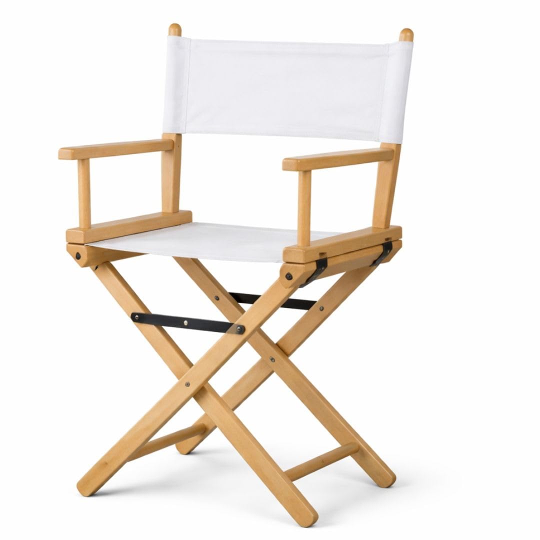 Chaise réalisateur compacte légère avec assise tissu blanc camping