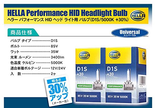 Amazon | HELLA(ヘラー) HIDバルブ D1S 3400lm 5000k 2本入 237071