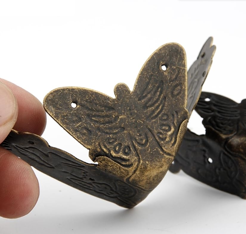 Protecteurs d'angle en métal, 24 pièces, bronze vintage avec quincaillerie