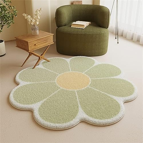 Flower Shape Shaggy Rug Carpets Thick Floor Mat Bedside Desk Chair Pad Hard Wooden Floor Mat for Living