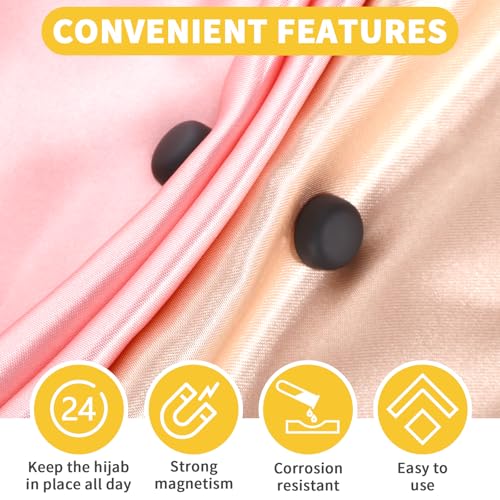 Image of 8 Pcs Hijab Magnets, Black Multi-Use Small Hijab Magnet Pins for Women, Magnet Pins Buttons No-Snag Scarf Clasp Pinless Brooch for Clothes Scarves Shawl Shirts Women Men