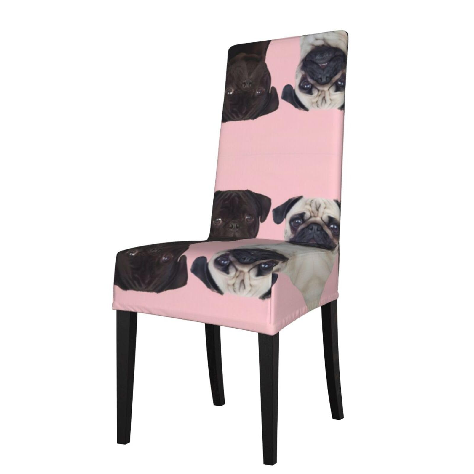 HLSBSSL Dog Printed dining chair covers, wrinkle-resistant and iron-free, suitable for hotels, banquets, and conferences