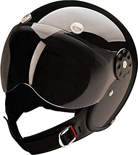 Hci Fiberglass Gloss Blk Open Face Motorcycle Helmet W/Face Shield 15-630 (Md) #TOP5