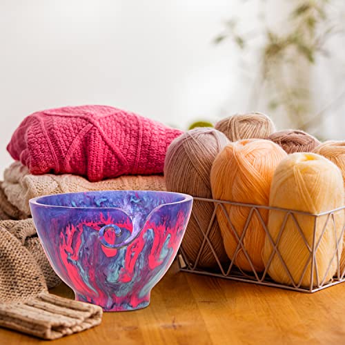 Image of Handcrafted Resin Yarn Bowl, Knitting Resin Storage Bowl, Crochet Kit Organizer. (Purple)
