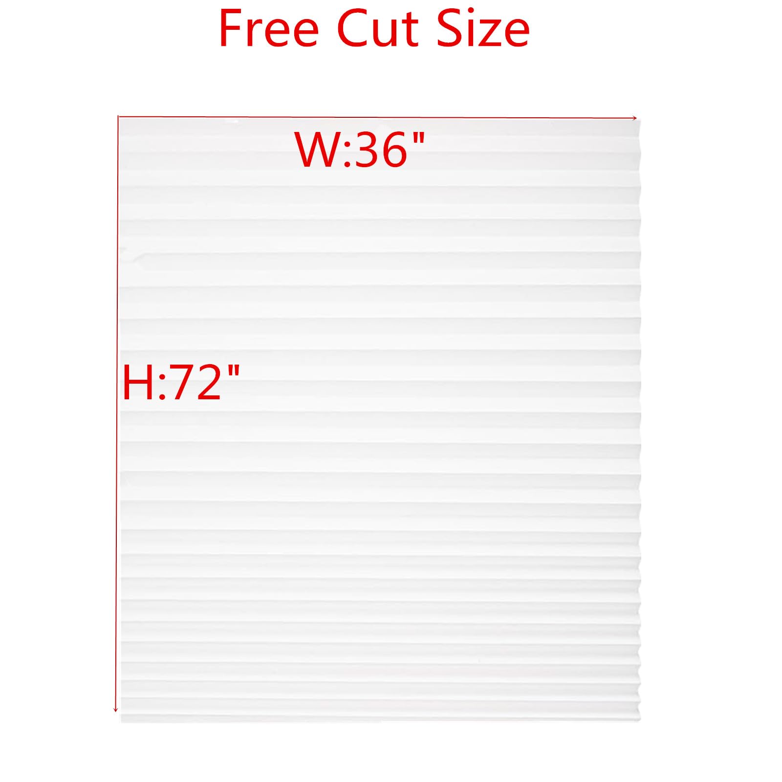 Garayma 6PCS Temporary Light Filtering Paper Shades for Windows,Pleated Window Shades Fabric Shade Self Adhesive Paper Blinds No Drill Easy to Cut and Install for Home Office Bedroom 36” x 72”White