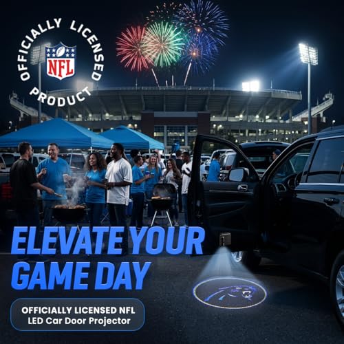 Image of LED Car Door Light - Officially Licensed NFL Wireless Projector - Show Your Team Pride - Battery Powered, Easy Install