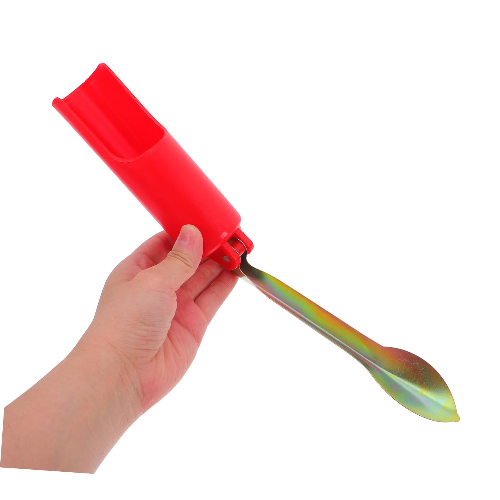 2 Plegables para Caña de Pescar de 32 Cm en Plástico y Metal, Diseño Compacto para Pesca en Hielo y Orilla, Color Rojo, Reduce Fatiga