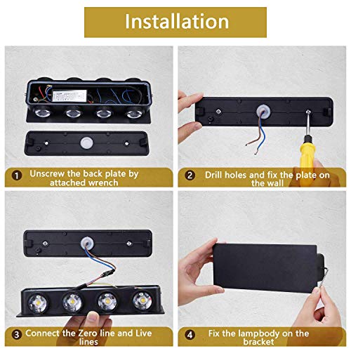 Lightsjoy LED Applique da Parete, 16W Interno