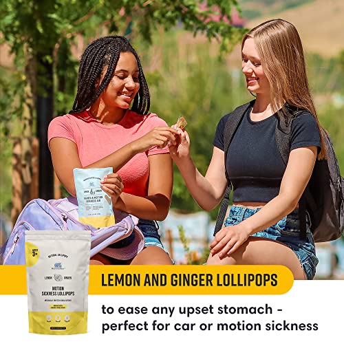 Mommabear All-Natural Motion Sickness And Travel Sickness Soothing Lollipops | Calming And Delicious Ginger Lollipops With Lemon Flavors For Adults, Pregnant Women & Kids 3+ | 10 Count Pack #TOP4