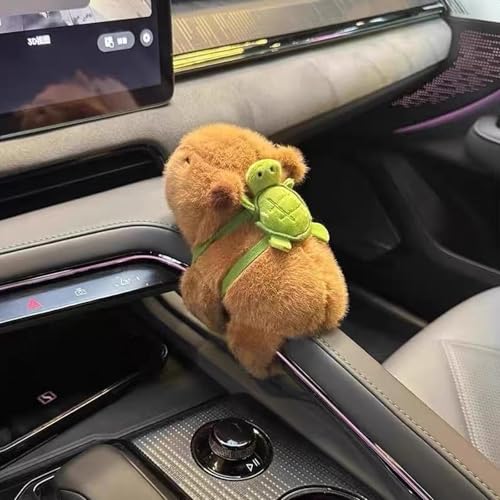 MUYAPAY Capybara Schnapparmband Kinder, Simulation Capybara Plüschtier, Weiche Plüschtier Capibara Kuscheltier Kuscheltier Snap Armband, Geschenk für Kinder, Mit Schildkröten-Rucksack