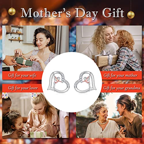 925 Sterling Silver Gymnastics Stud Earrings: Heart Gymnastics Gifts for Women Round Crystal Gymnast Stud Earrings Fashion Jewelry Gift for Daughter Niece3