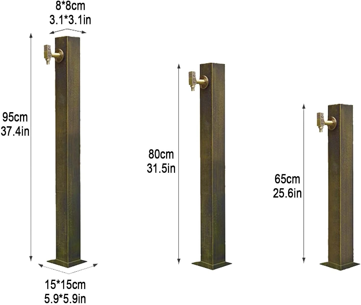 Freestanding 304 Stainless Steel Outdoor Water Fountain - Vertical Garden Tap & Column for Courtyards, Parks, and Decorative Landscaping