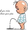 If You Miss,Clean Your Piss Toilet Sticker, Funny Toilet Seat Sticker Bathroom Wall Decal, Tank Covers DIY Removable Waterproof Lid Decals, Waterproof Vinyl Wall Art Sign Decor #5