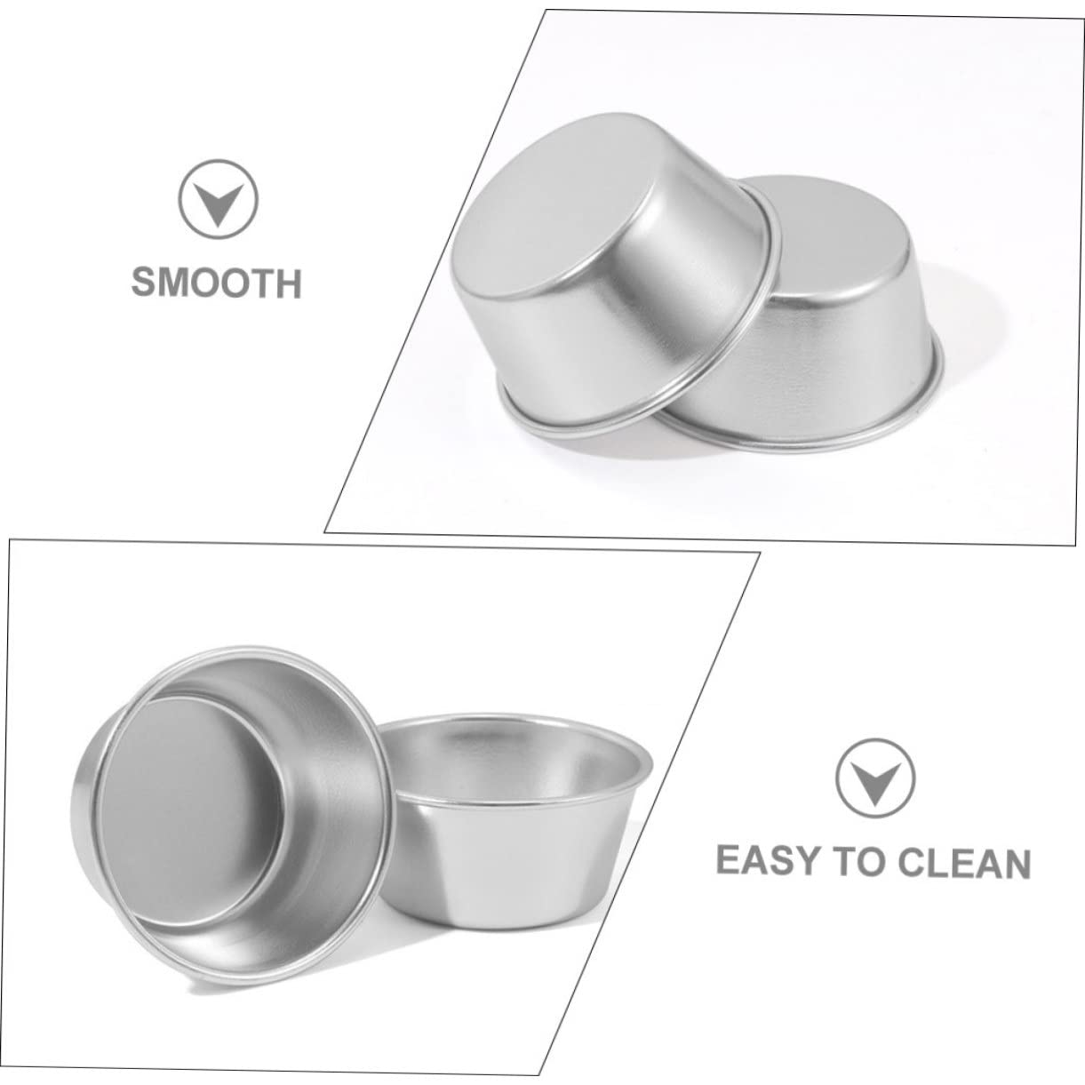 MAGICLULU 18 Piezas Molde De Pastel De Acero Carbono Latas De Tarta Pequeñas Artilugio Para Hornear Mini Tartaleta Molde Para Tarta De Queso Molde Para Hornear Silver Acero Carbono
