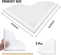 Vista 3 de Protector de salpicaduras de bañera extraíble, paquete de 2 protectores contra salpicaduras de agua para bañera, base de silicona y protectores