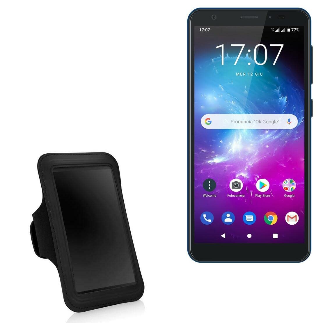 BoxWave Case Compatible with ZTE Blade A5 - Sports Armband, Adjustable Armband for Workout and Running for ZTE Blade A5 - Jet Black