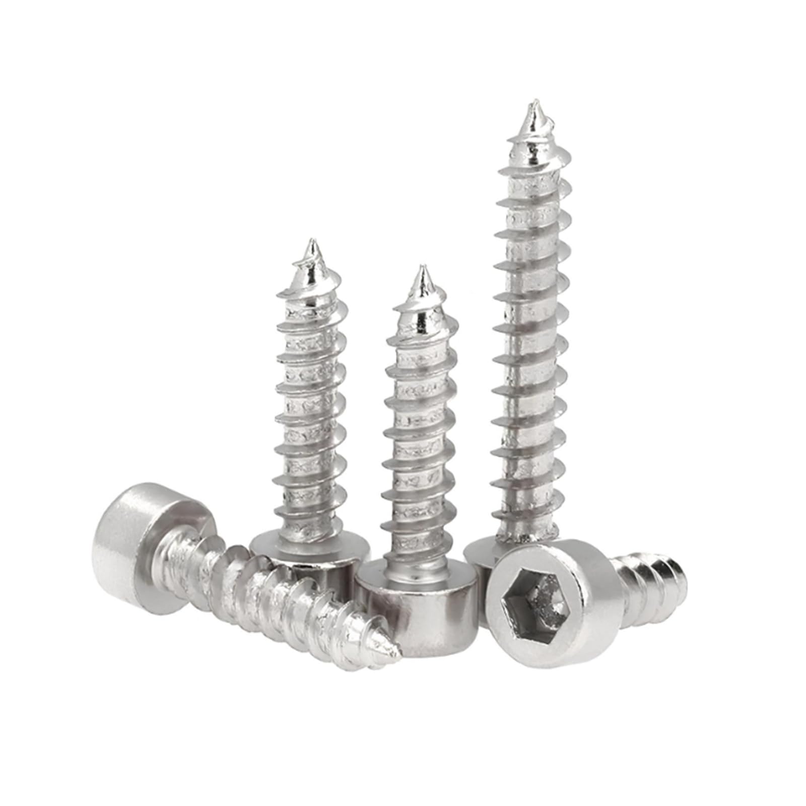 Tornillos autorroscantes 50 Tornillos autorroscantes de Cabeza Hueca Hexagonal de Acero al Carbono niquelado, M1.7/M2/M2.3/M2.6/M3/M3.5/M4/M5/M6, M3.5 x 16 mm(M5x45mm)