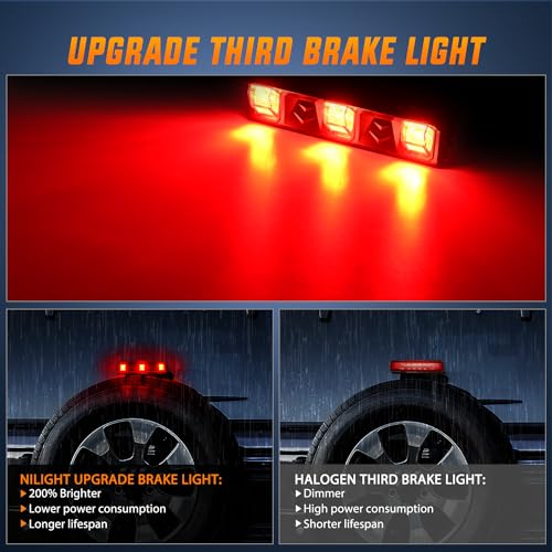 Image of Nilight Third Brake Light High Mount Stop Lamps For 2018-2026 Wrangler JL