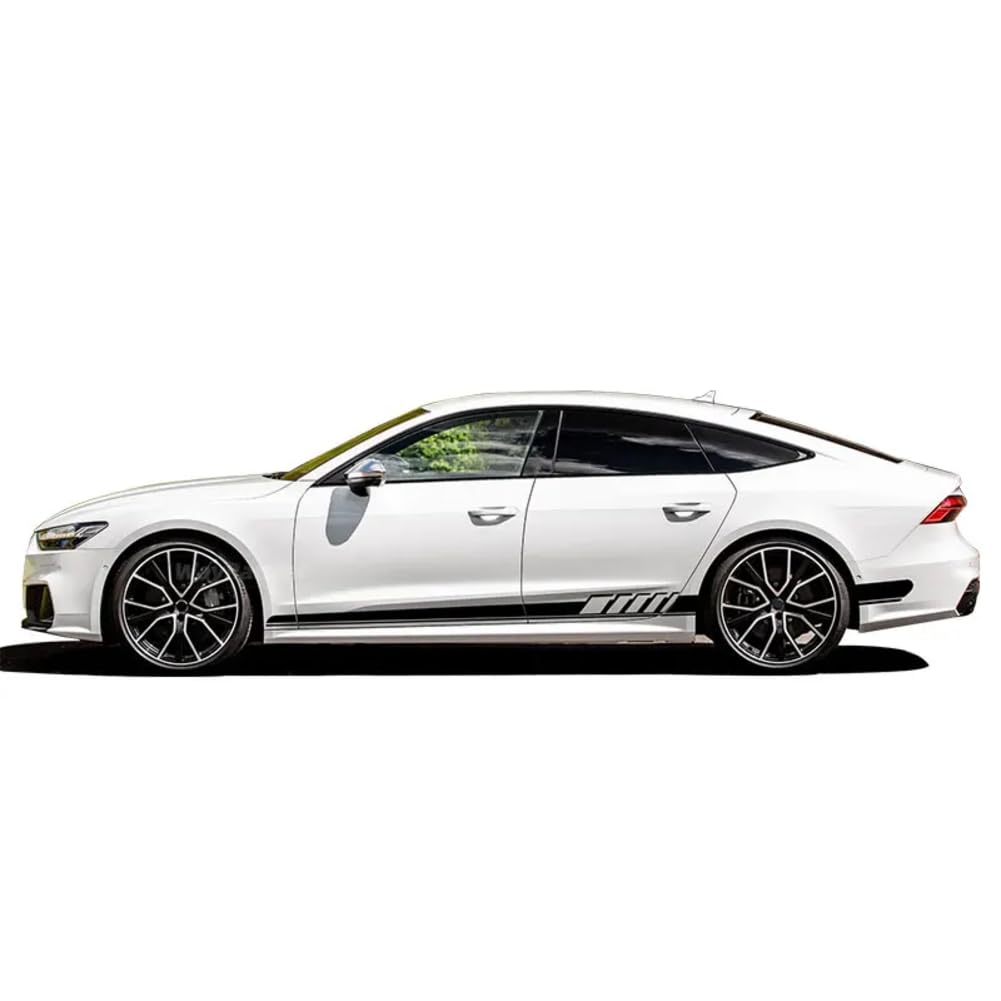 2 pezzi da corsa Sport auto porta strisce laterali gonna adesivi