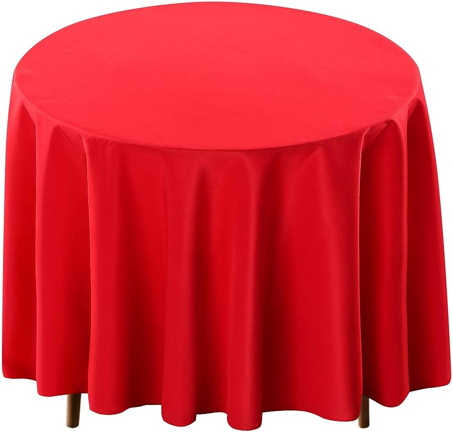 Surmente Red Tablecloth for Round Tables, 90inch Round