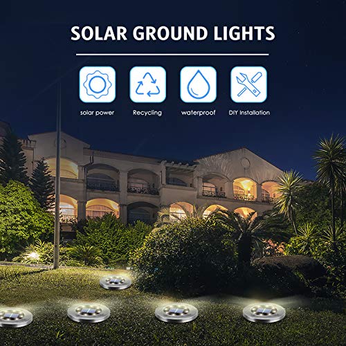12-Pack Waterproof Solar Lights for Outdoor Patios, Pathways, and Gardens (White Light)