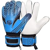 FitsT4 Junior Torwarthandschuhe Kinder, Fußballhandschuhe Außennaht und 4mm Profi Grip und verdoppeltem Handgelenkverschluss - Diverse Größe und Farben, Blau, Gr.5