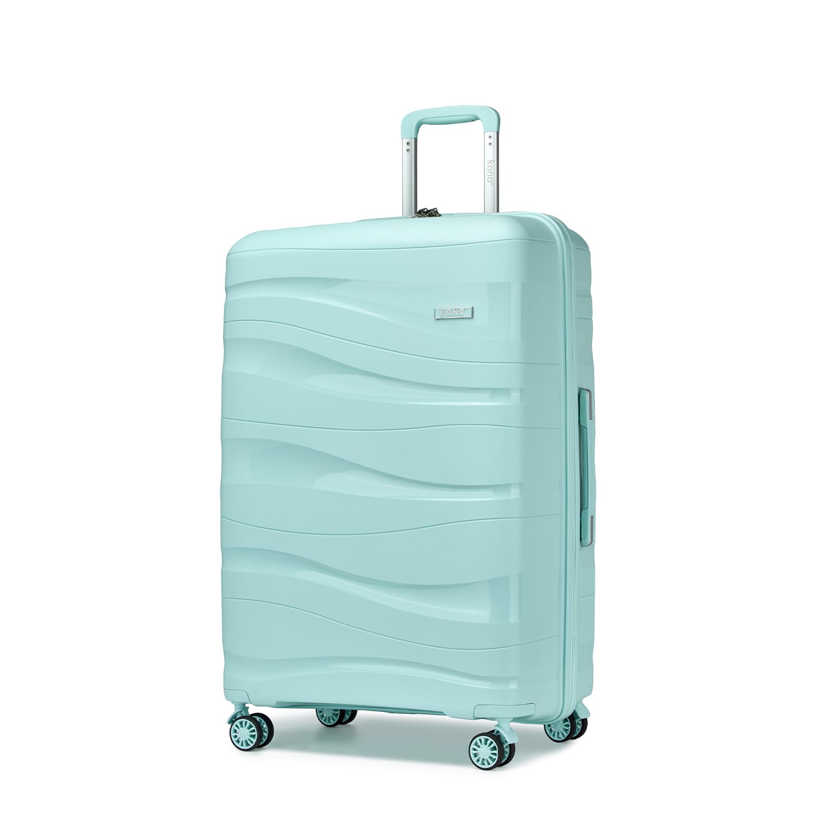 KONO Valigia Grande da 75cm Trolley Rigida Leggero Polipropilene Valigie con TSA Lucchetto e 4 Ruote (Verde chiaro)