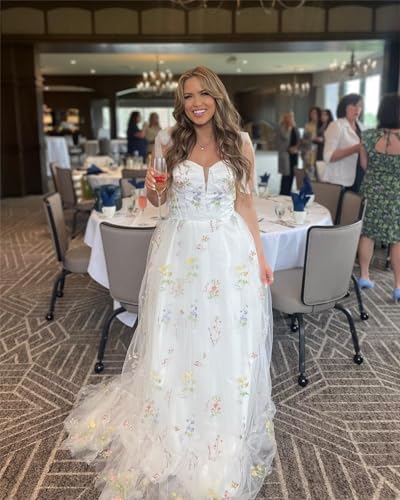 Fivsole Long Flower Embroidery Tulle Prom Dress for Teens 2025 Formal Evening Party Floral Gowns4